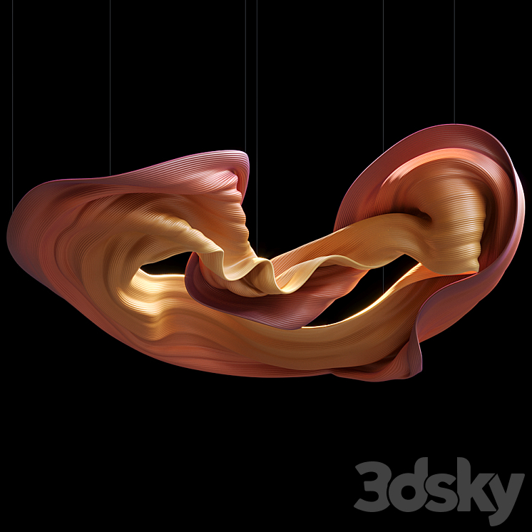 Pendant sculpture by Vargov Design – Antelope Canyon 3DS Max Model - thumbnail 1