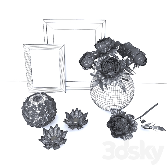 Peonies 3DS Max Model - thumbnail 3