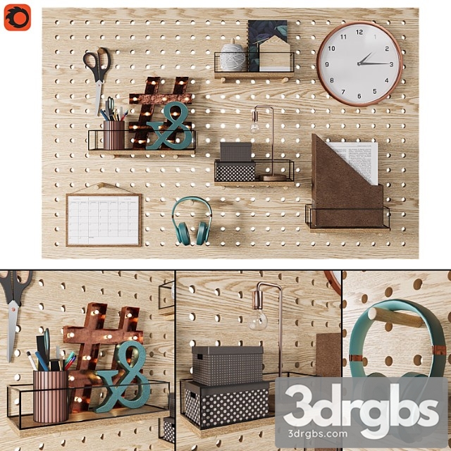 Perforated Board Organizer 2 3dsmax Download - thumbnail 1