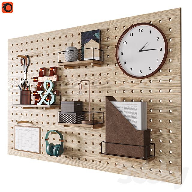 Perforated board organizer 2 3DSMax File - thumbnail 2