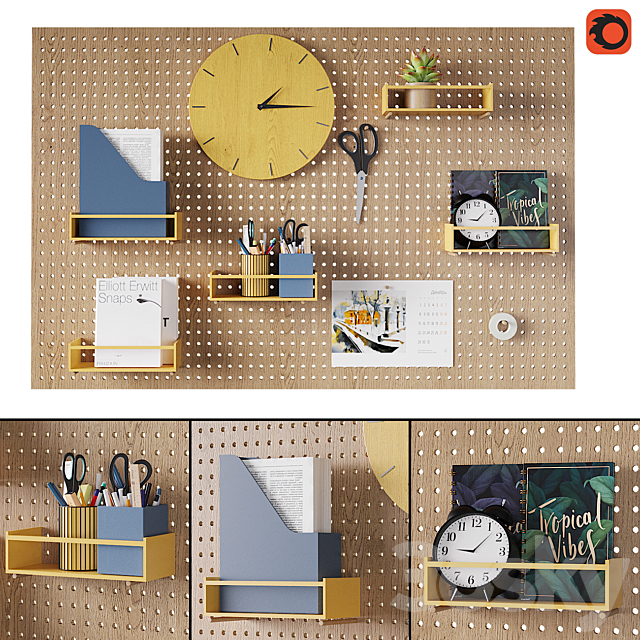 Perforated board organizer 3DSMax File - thumbnail 1