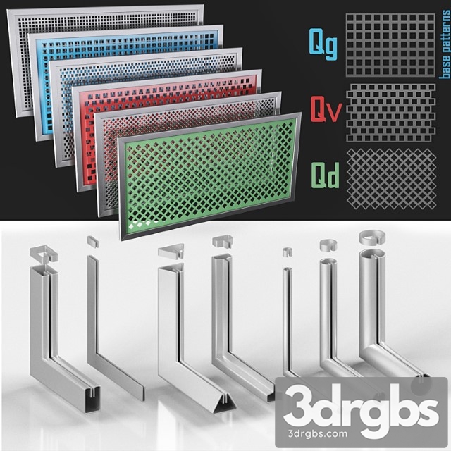 Perforated screens (qg qv qd) and profiles 3dsmax Download - thumbnail 1