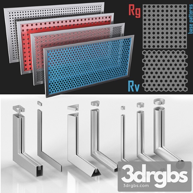 Perforated screens (rv rg) and profiles 3dsmax Download - thumbnail 1