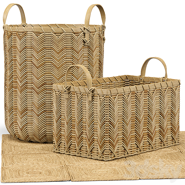 Petaluma Basket Seagrass Squares Rug 3DS Max - thumbnail 1