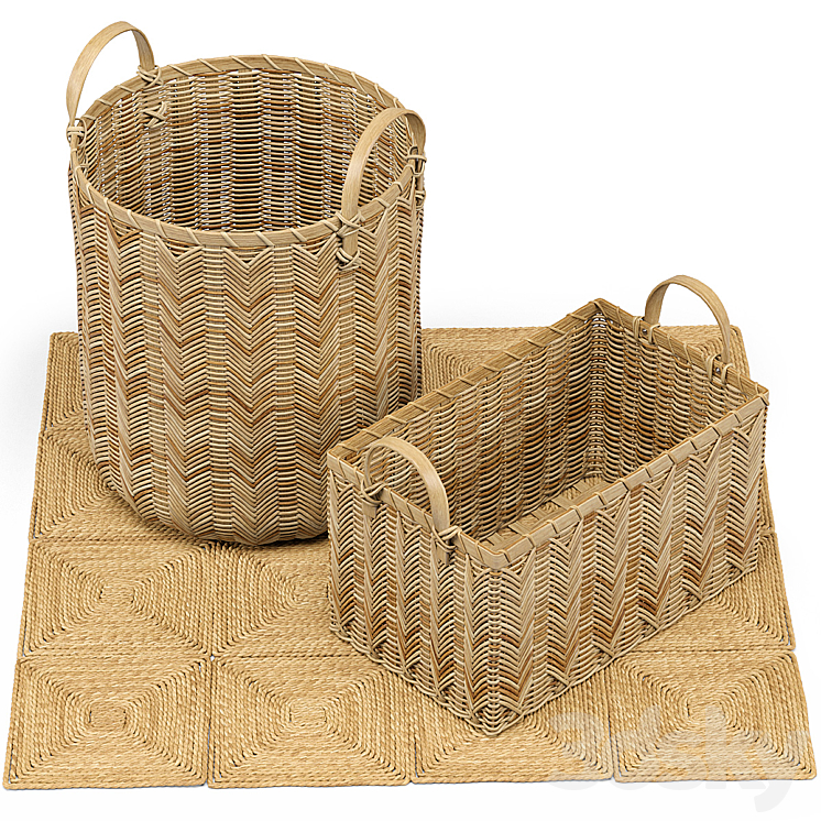 Petaluma Basket Seagrass Squares Rug 3DS Max - thumbnail 2