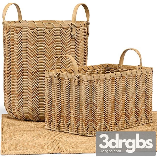 Petaluma basket seagrass squares rug 3dsmax Download - thumbnail 1