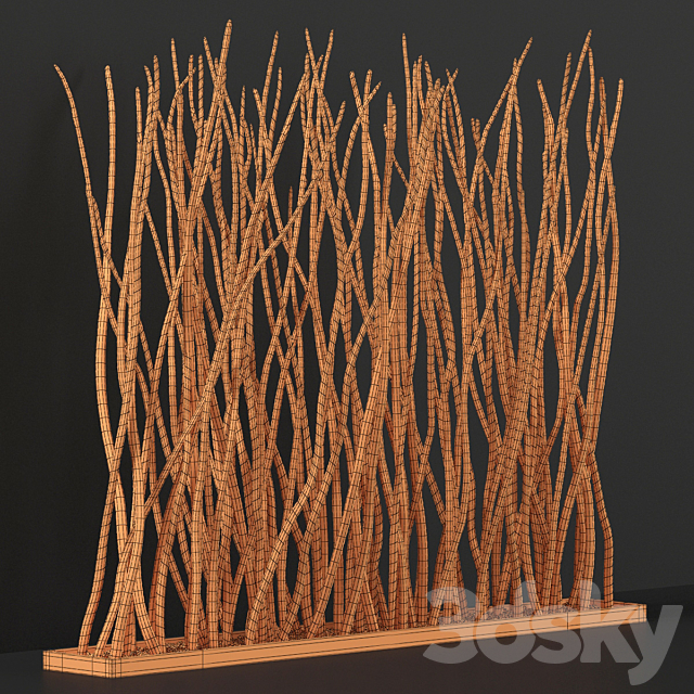 Planter dry branch wall decor _ Cache-pot partition of dry branches 3DS Max Model - thumbnail 5