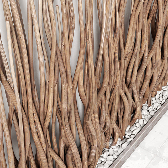 Planter rectangle concrete branch _ Planter rectangular concrete with branches 3DS Max Model - thumbnail 2