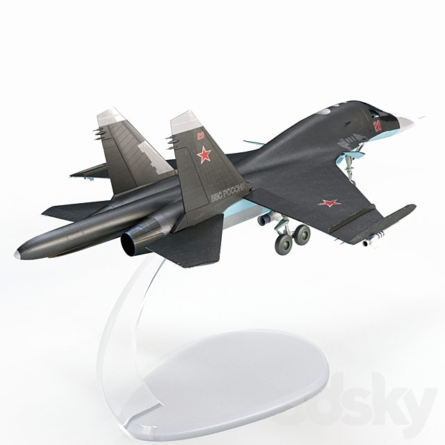 Plastic model of the SU-34 aircraft 3DS Max Model - thumbnail 2