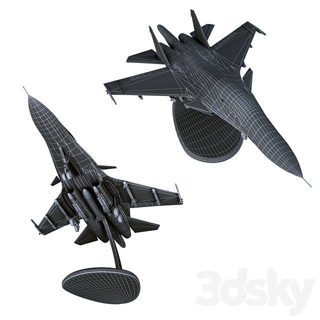 Plastic model of the SU-34 aircraft 3DS Max Model - thumbnail 5