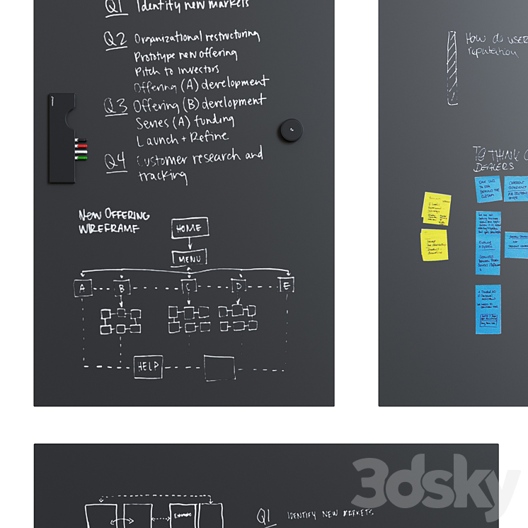 PolyVision – BlackBoard Sans Serif Flow 3DS Max - thumbnail 2