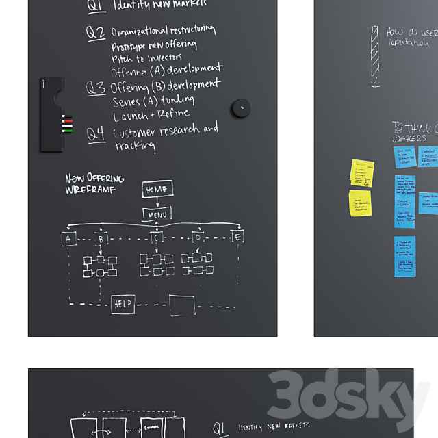 PolyVision – BlackBoard Sans Serif Flow 3DS Max Model - thumbnail 2