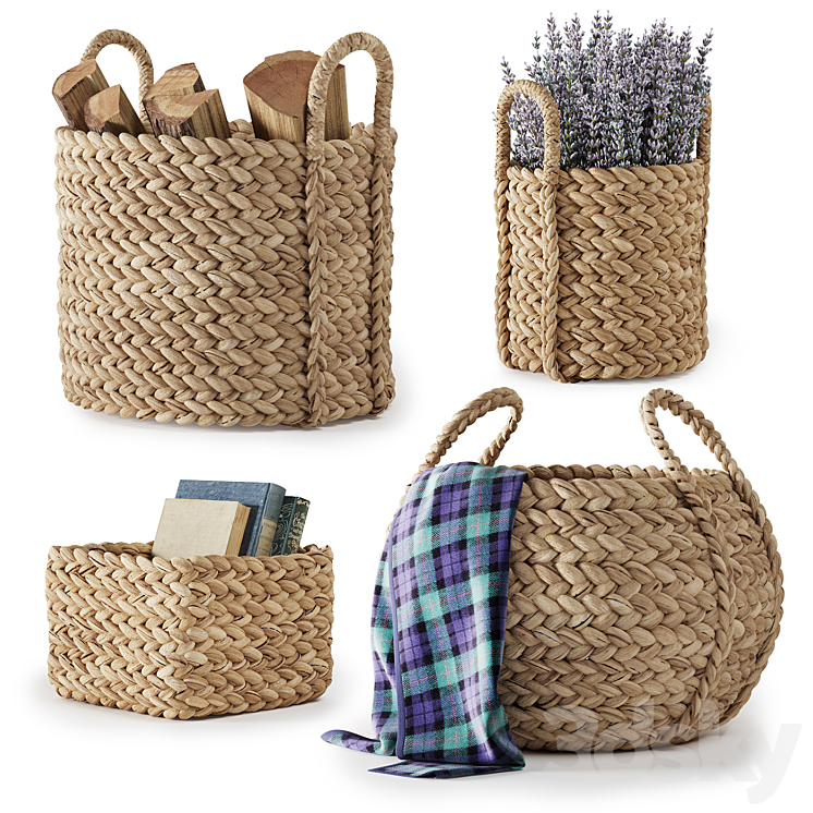 Pottery Barn Beachcomber Baskets 01 3DS Max - thumbnail 1