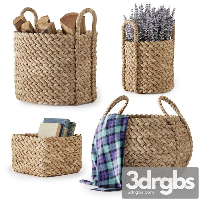 Pottery Barn Beachcomber Baskets 01 3dsmax Download - thumbnail 1