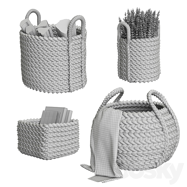 Pottery Barn Beachcomber Baskets 01 3DSMax File - thumbnail 5