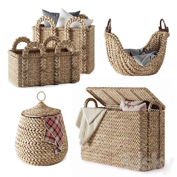 Pottery Barn Beachcomber Baskets 02 3DS Max - thumbnail 1