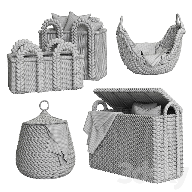 Pottery Barn Beachcomber Baskets 02 3DSMax File - thumbnail 5