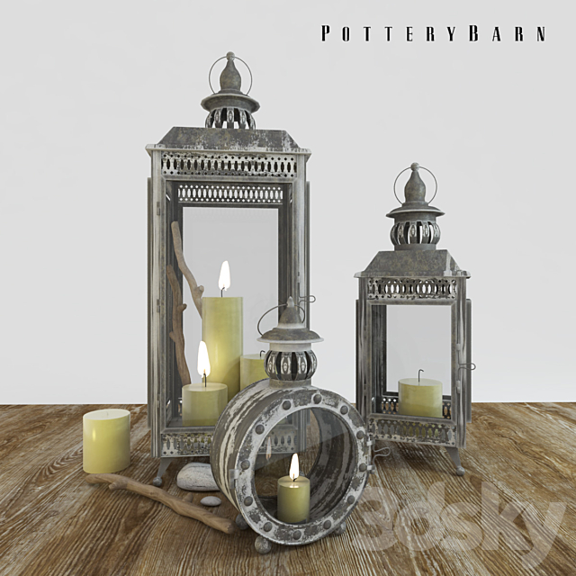 PotteryBarn _ Graham Metal Lanterns 3DSMax File - thumbnail 1