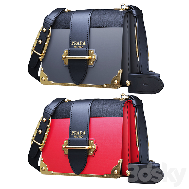 PRADA Cahier Shoulder Bag 3DS Max - thumbnail 1