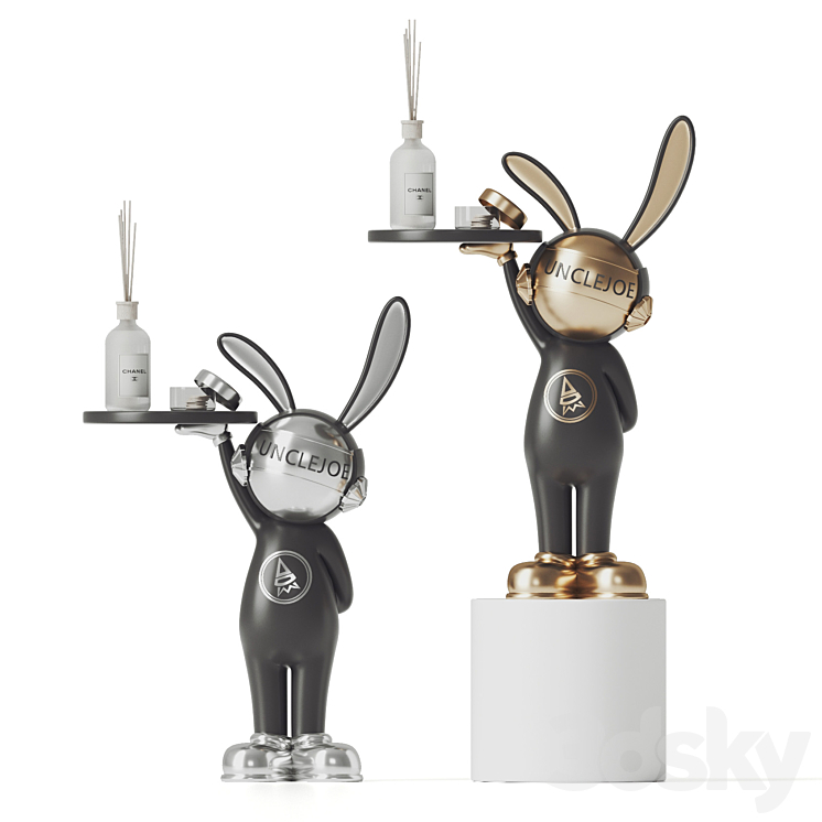 Rabbit sculpture shelving 3DS Max Model - thumbnail 3