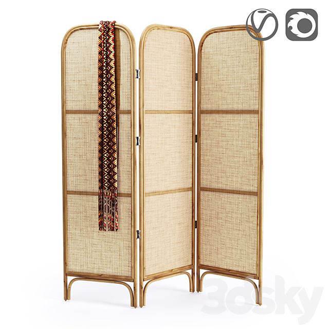 Rattan and wicker screen. Masaya 3DSMax File - thumbnail 1