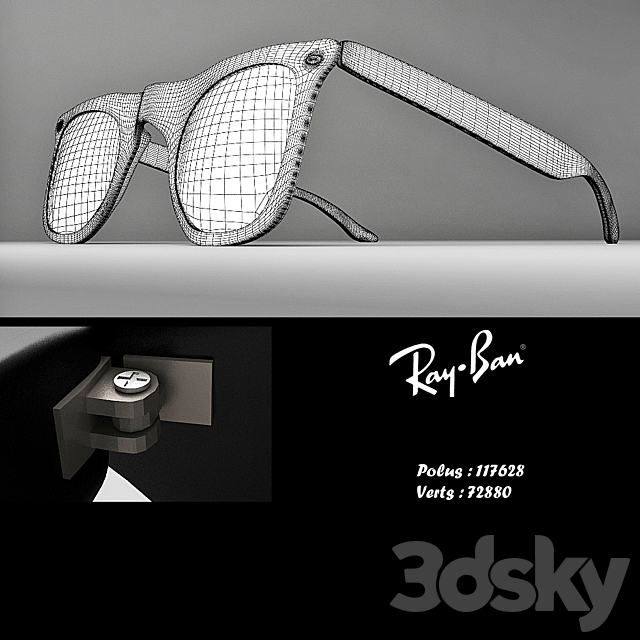 Ray Ban 3DS Max Model - thumbnail 2