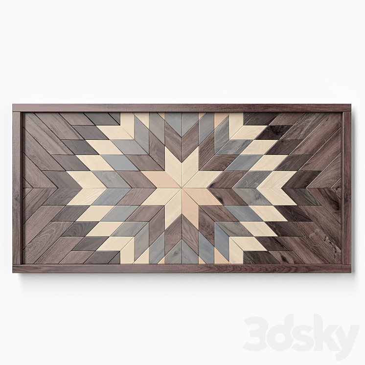 Reclaimed wood wall art 3DS Max - thumbnail 1