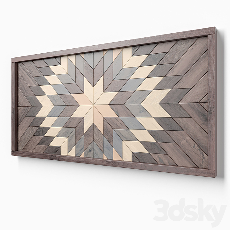 Reclaimed wood wall art 3DS Max - thumbnail 2