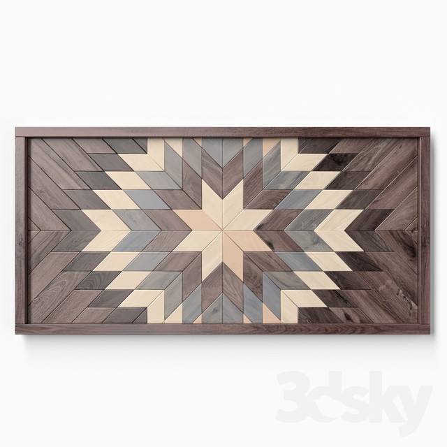 Reclaimed wood wall art 3DS Max - thumbnail 3