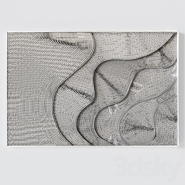 Relief wall panel with waves 3ds Max - thumbnail 3