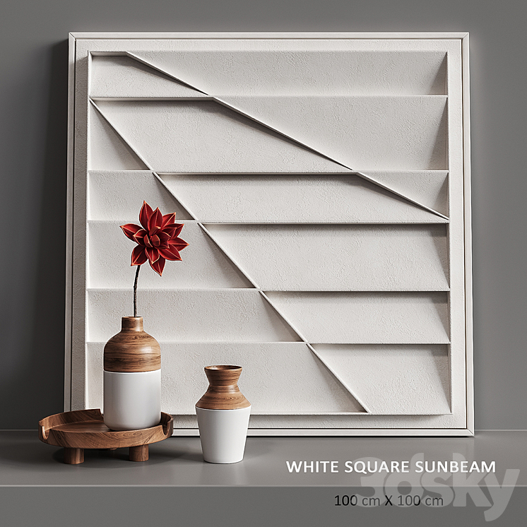 Relief White Square Sunbeam 3DS Max - thumbnail 1