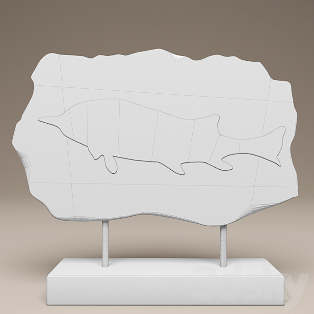 Reliquiae Table Figurine. fossil. figurine. fish. decor 3DSMax File - thumbnail 3