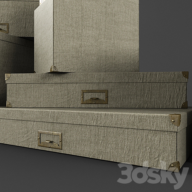 Restoration Hardware _ Linen Office Storage Accessories Fog 3DSMax File - thumbnail 2