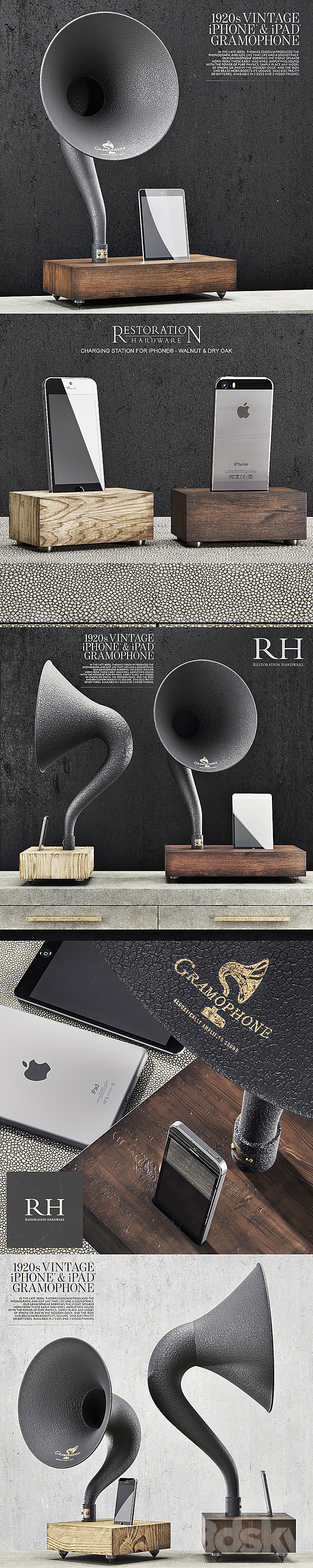 Restoration Hardware – Gramophone Set 3DS Max Model - thumbnail 2