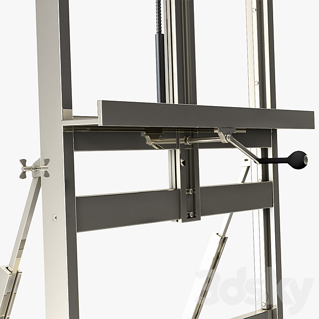 Restoration Hardware POLISHED NICKEL TV EASEL 3DS Max Model - thumbnail 2