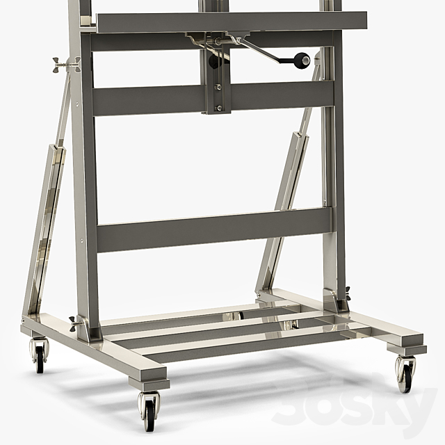 Restoration Hardware POLISHED NICKEL TV EASEL 3DS Max Model - thumbnail 3