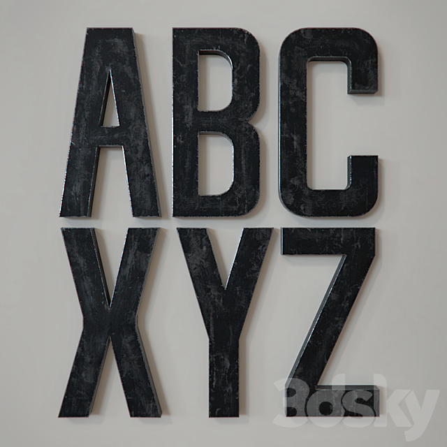 RH 1930S FRENCH SHOP METAL LETTERS 3DSMax File - thumbnail 1