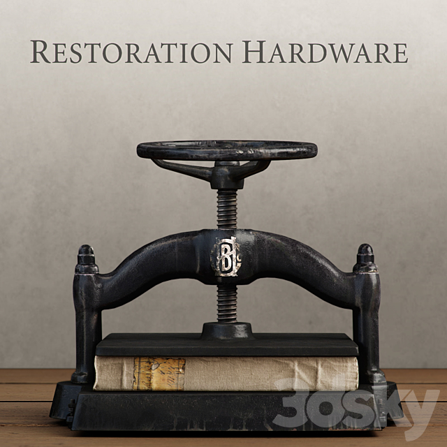 RH _ CAST IRON BOOK PRESS 3DS Max Model - thumbnail 1