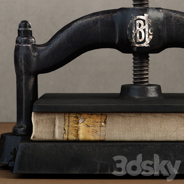 RH _ CAST IRON BOOK PRESS 3DS Max Model - thumbnail 3