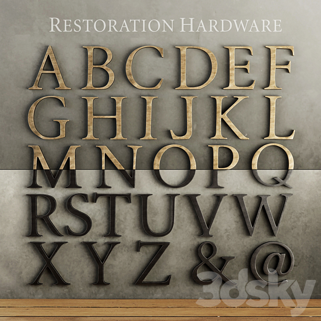 RH _ CAST METAL LETTER OBJECTS 3DSMax File - thumbnail 1