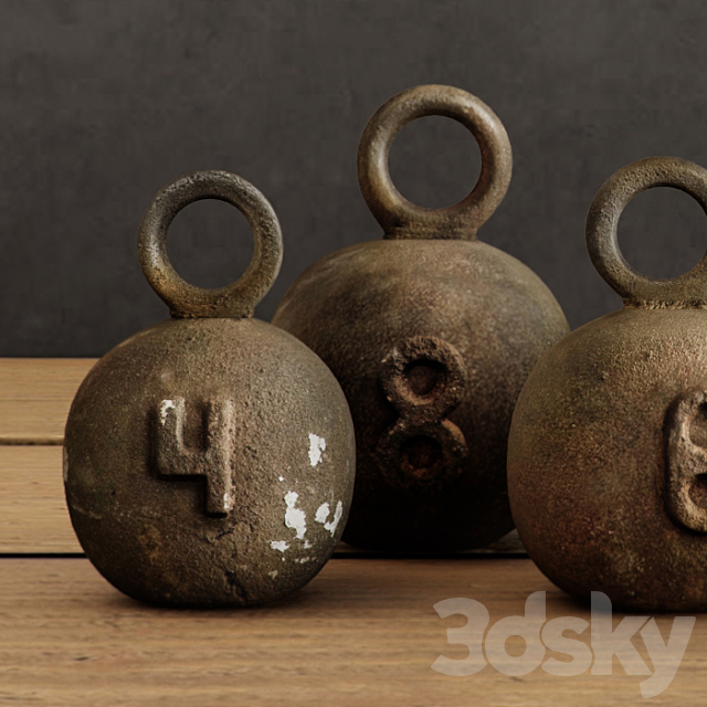 RH _ FISHING WEIGHTS (SET OF 4) 3DS Max Model - thumbnail 2