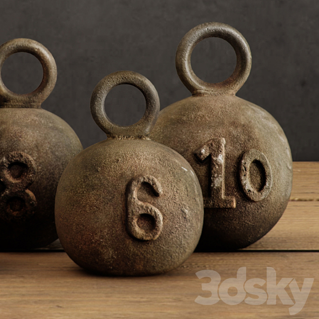 RH _ FISHING WEIGHTS (SET OF 4) 3DS Max Model - thumbnail 3