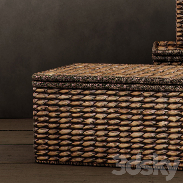 RH _ SEAGRASS STORAGE BOXES CHOCOLATE 3DS Max Model - thumbnail 2