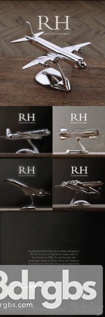 Rh aircrafts decoration set of 4 3dsmax Download - thumbnail 1