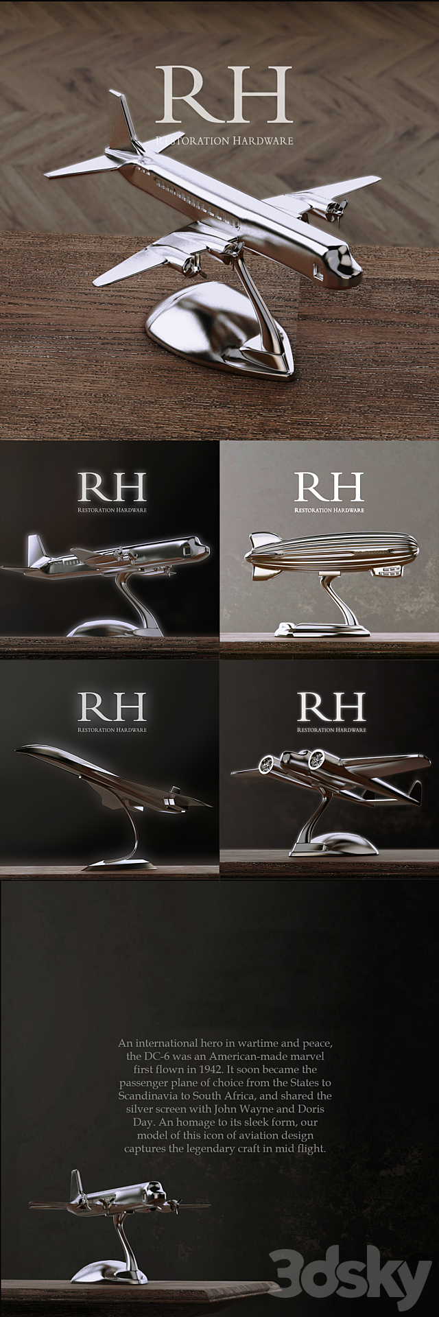 RH AIRCRAFTS DECORATION SET OF 4 3DSMax File - thumbnail 1