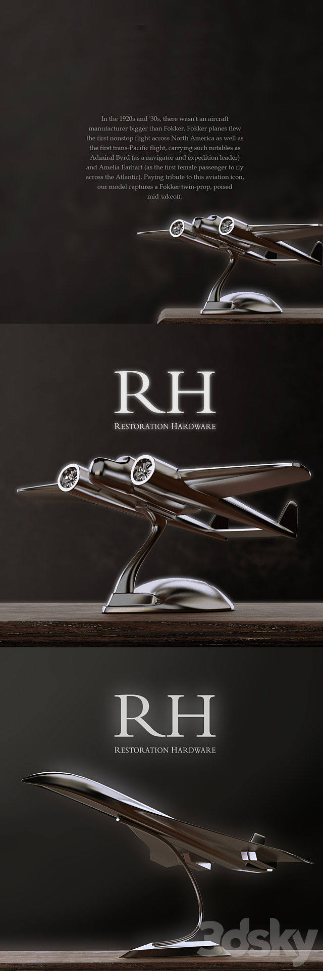 RH AIRCRAFTS DECORATION SET OF 4 3DSMax File - thumbnail 3