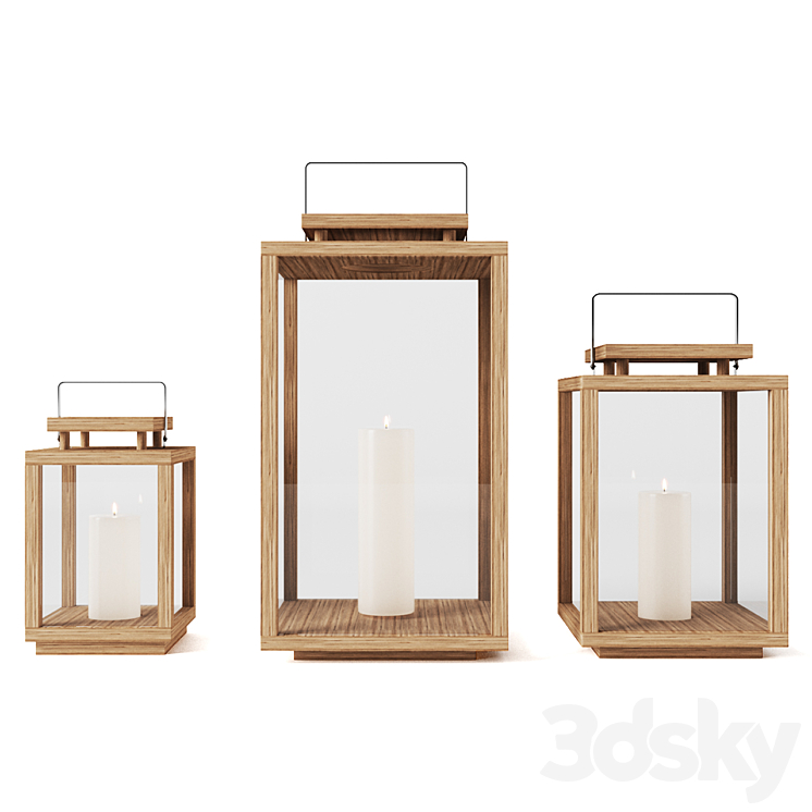 Rh Treviso Teak Lantern 3DS Max - thumbnail 2