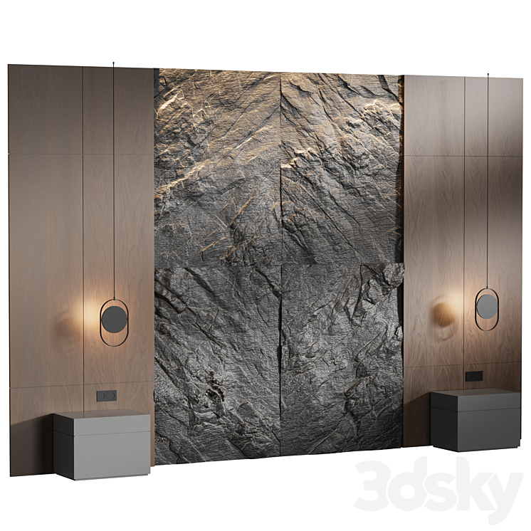 Rock Headboard 04 | Headboard 3DS Max Model - thumbnail 1