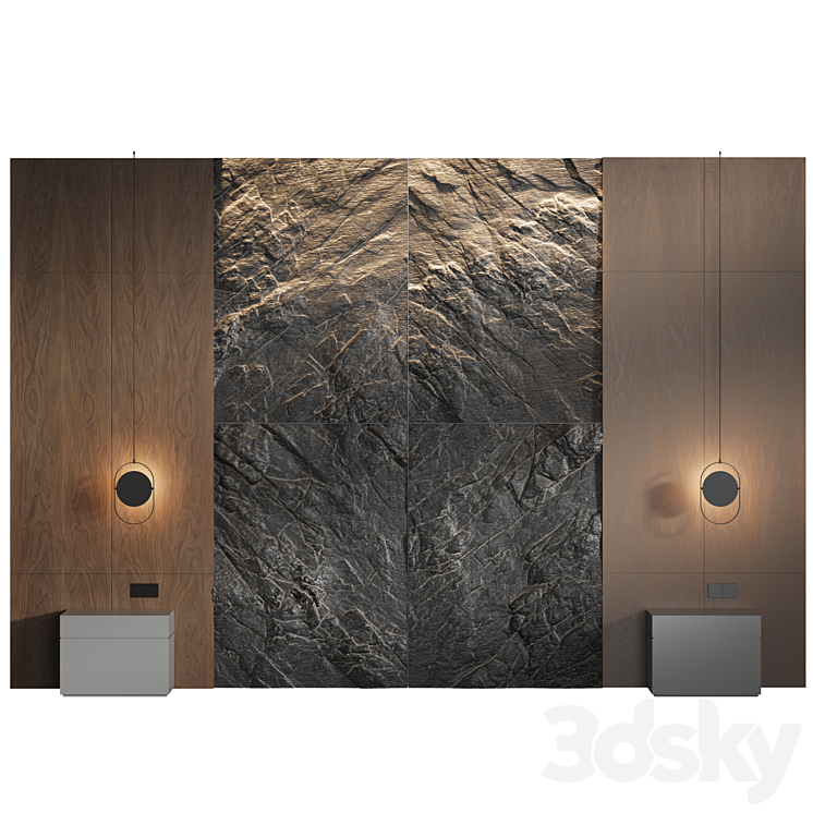 Rock Headboard 04 | Headboard 3DS Max Model - thumbnail 2