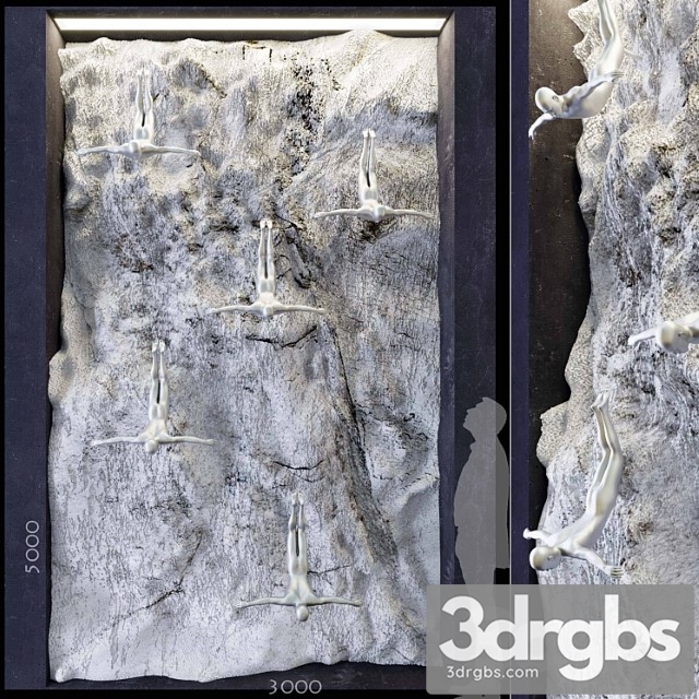 Rock & sculpture   decorative wall 1 3dsmax Download - thumbnail 1